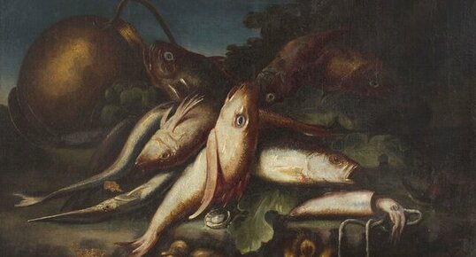 Still life with fishes and sea animals